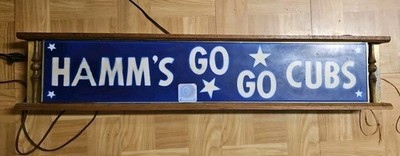 Vintage Hamm s / Stag Beer Go Go Cubs Lighted Sign Price Brothers Chicago 1960s