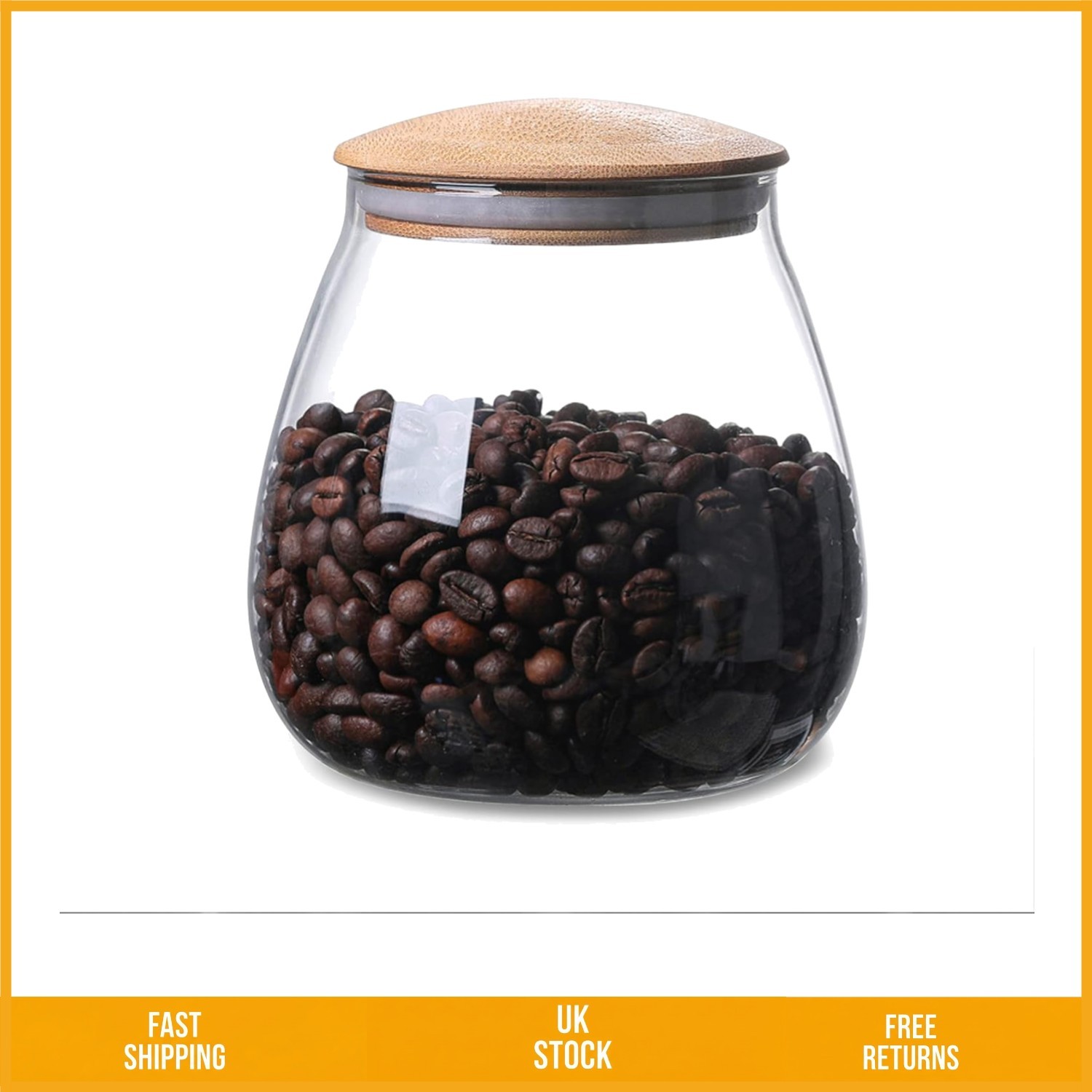Elegant Mushroom Glass Food Storage Jar Airtight Pantry Canister 800ml 26oz