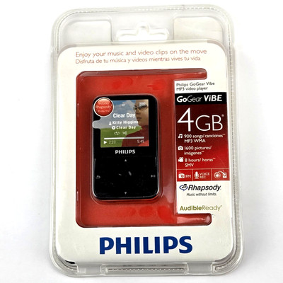 Philips GoGear Vibe 4GB Black MP3 Music/Video Player New Sealed  (7855)