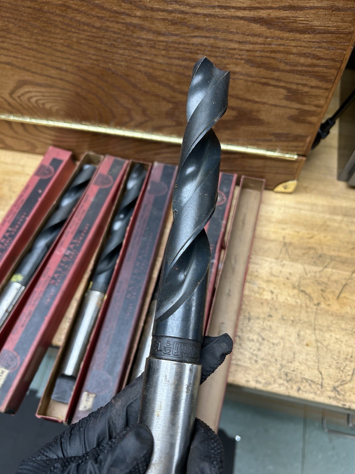 LOT OF 4, NEW! HSS 4MT TAPER SHANK DRILL 1-5/32" DIAMETER NATIONAL TWIST DRILL