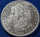 A 1881 O Morgan Silver Dollar. Fresh High Grade Example