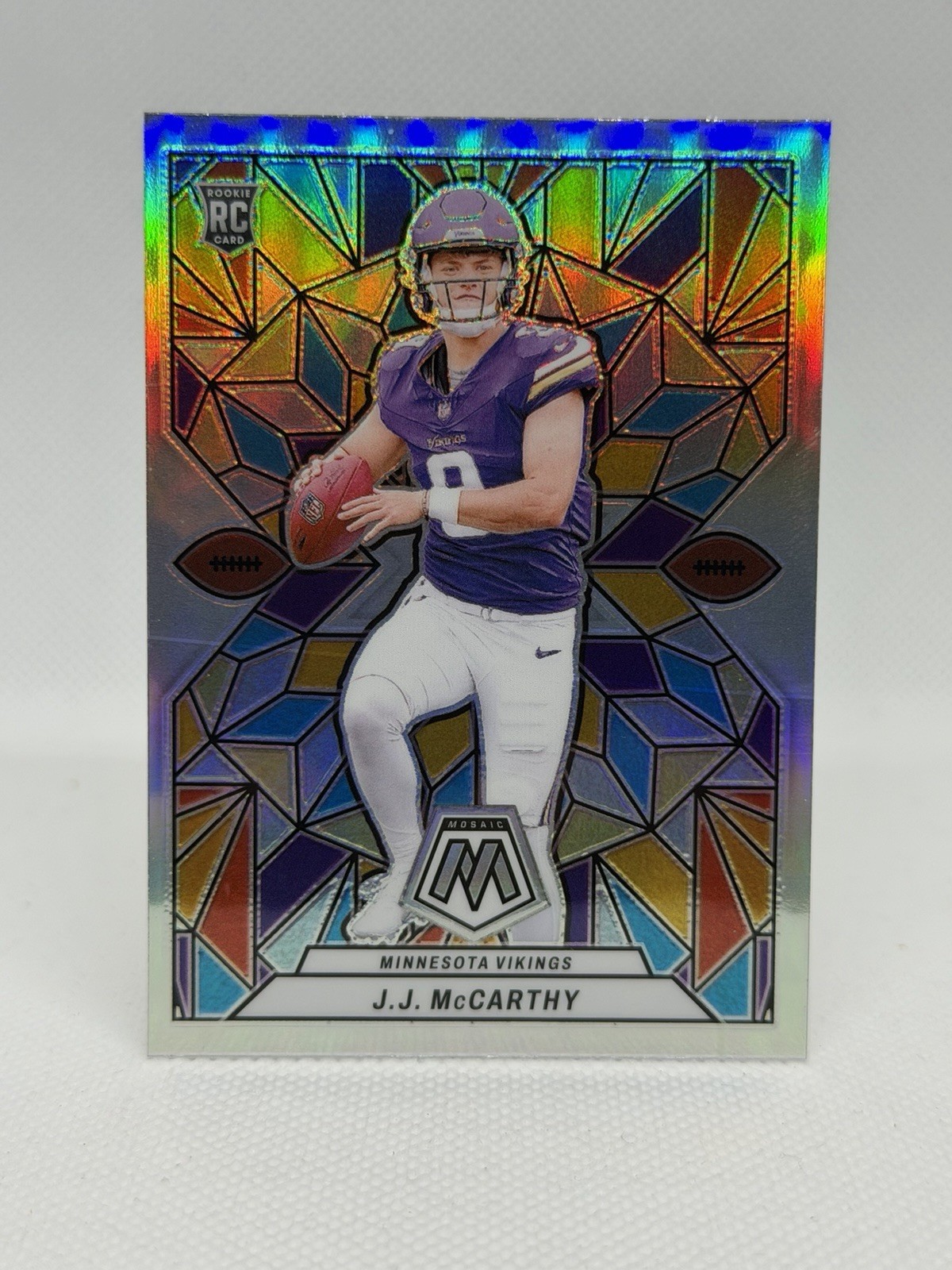 🔥 2024 Panini Mosaic – JJ McCarthy Stained Glass Prizm RC – MINT CONDITION 🔥