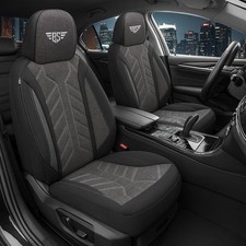 2x Sitzbezüge passend für Ford EcoSport 2 ab 2012 (Schwarz-Beige) HERM207