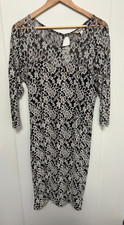 Joe Browns Womens Black & Ivory Floral Lace Dress Size 14 (H31)