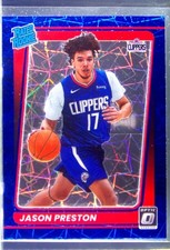 2021-22 Donruss Optic Jason Preston Blue Velocity RC #160 Clippers