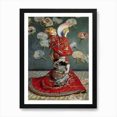 Camille Monet im japanischen Kostüm (gerahmtes Wandbild Poster Leinwanddruck Bild
