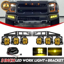 Rough Country Triple Amber Led Rigid Fog Lights Wire Kit For 17-2020 Ford Raptor