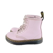 Dr. Martens With Sole Bouncing Round Toe Leather Lace-Up Boots Girls Size10 Pink