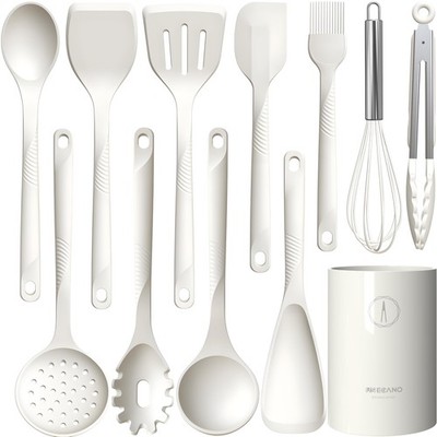 Silicone Cooking Utensils Set - 600°F Heat Resistant, Nonstick Kitchen Utensi...