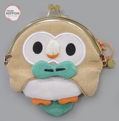 Pokemon Center Rowlet Japanese Pattern Mini Coin Purse 10cm Bell