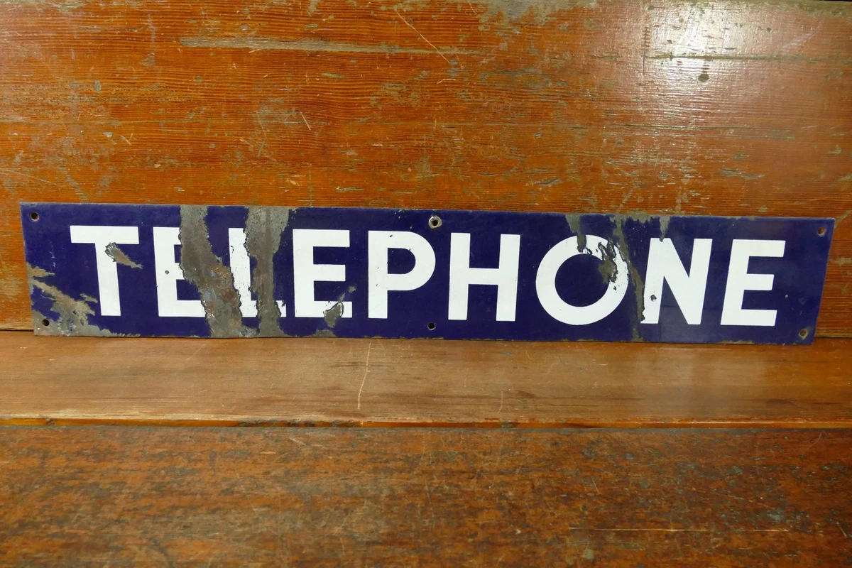 Vintage Telephone Sign In Original Advertising Signs (1930-1969