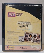 Westrim Crafts Strap/Hinge Acid Free NAVY Cloth Scrapbook Album 8.5x11 w/Pages
