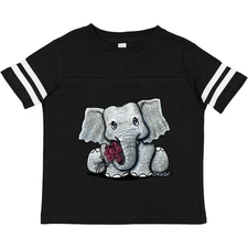 Inktastic KiniArt Elephant Toddler T-Shirt - KiniArt Cute With Flowers Whimsical