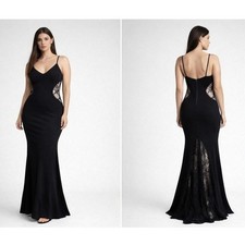 Windsor Lace Cutout Mermaid Evening Gown Formal Large Maxi Dress Y2K Glam Mesh