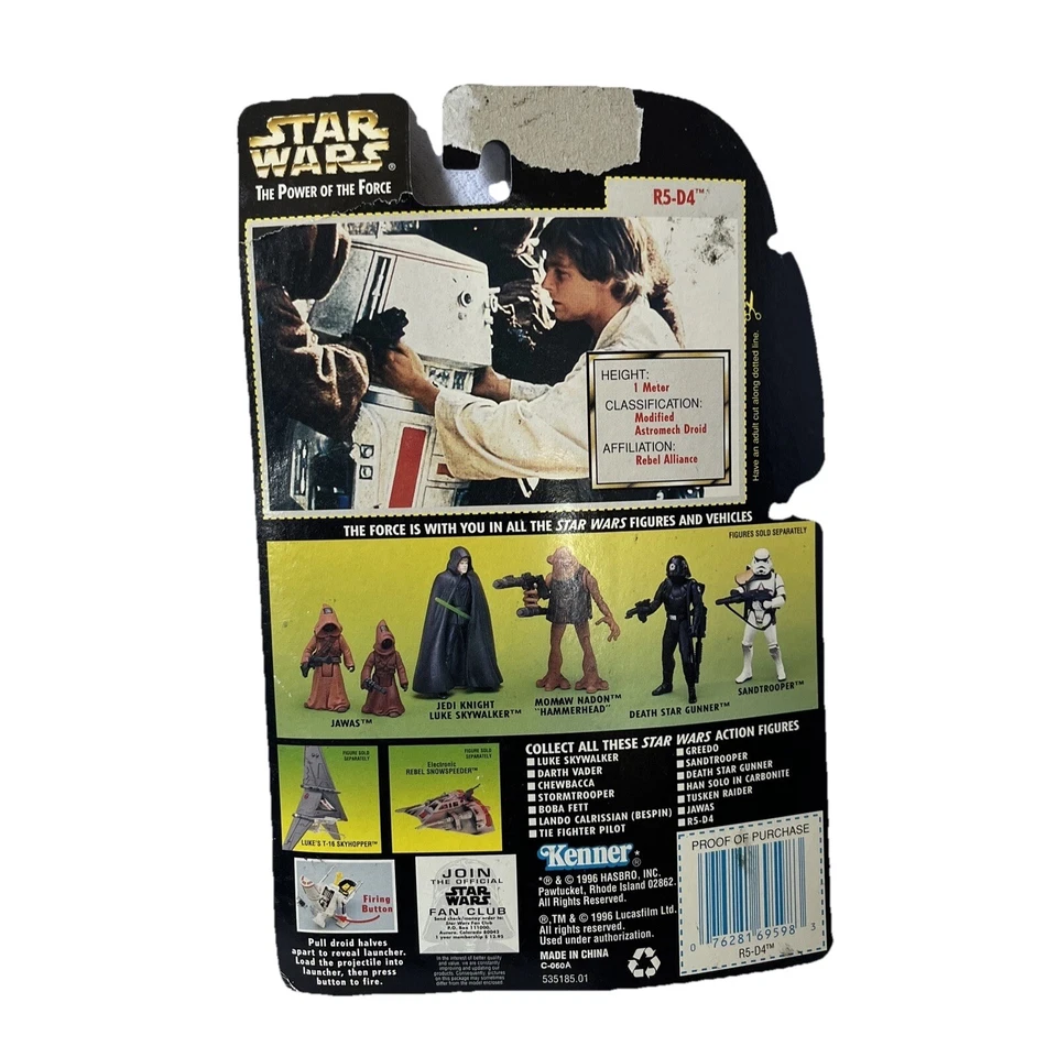 Kenner 3.75" R5-D4 ACTION FIGURE STAR WARS POTF  With Missile Launcher - New - Image 2 of 2