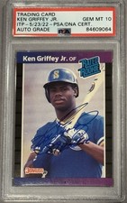 1989 Donruss Ken Griffey Jr Rated Rookie ‘89 Rookie Inscription Auto PSA/DNA 10