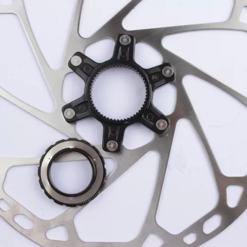 Shimano Deore SM RT64 Rotore freno a disco blocco centrale 160 180 203 mm 220 mm MTB Strada - Foto 6 di 7