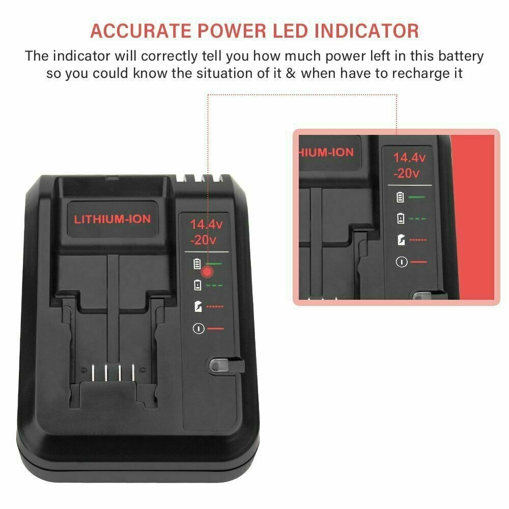 For Porter Cable and Black&Decker 20 Volt 20V MAX Fast charger Lithium Battery