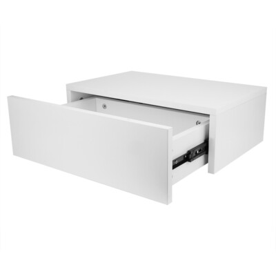 Modern Wall-Mounted Floating Bedside Table Shelf With Drawer For Bedroom White