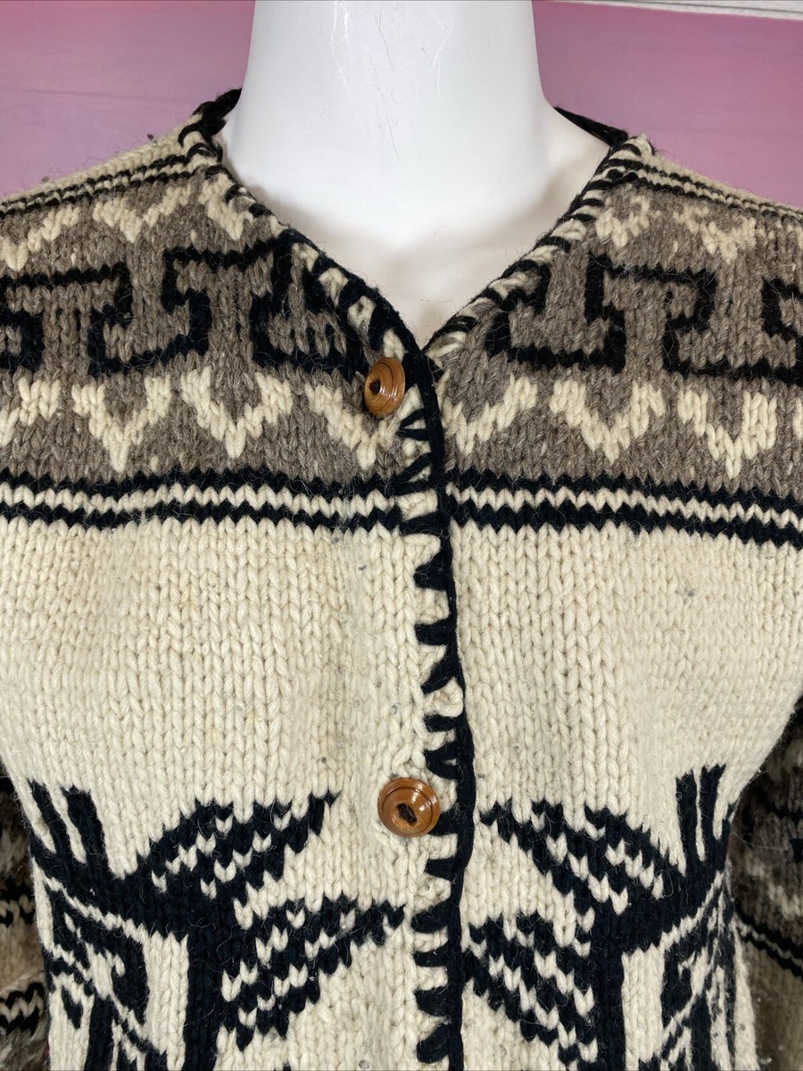 Vintage 80s Handmade 100% Wool Ecuador Sun God Gradient Wool 