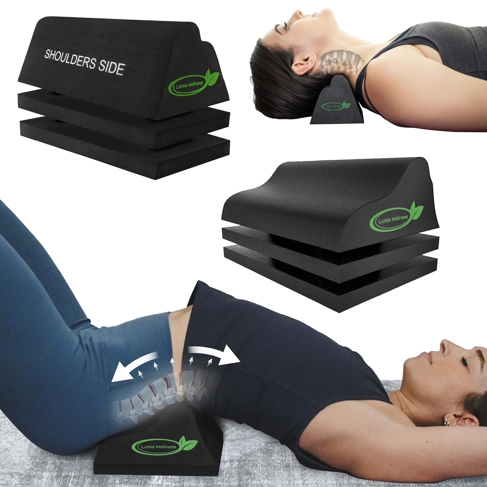 Cervical Orthotic Traction Block Neck Stretcher and Lumbar Traction Block Bac...