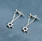 Star Of David Tassel Earrings! Mini Chain Star Of David Earrings!  — photo 3
