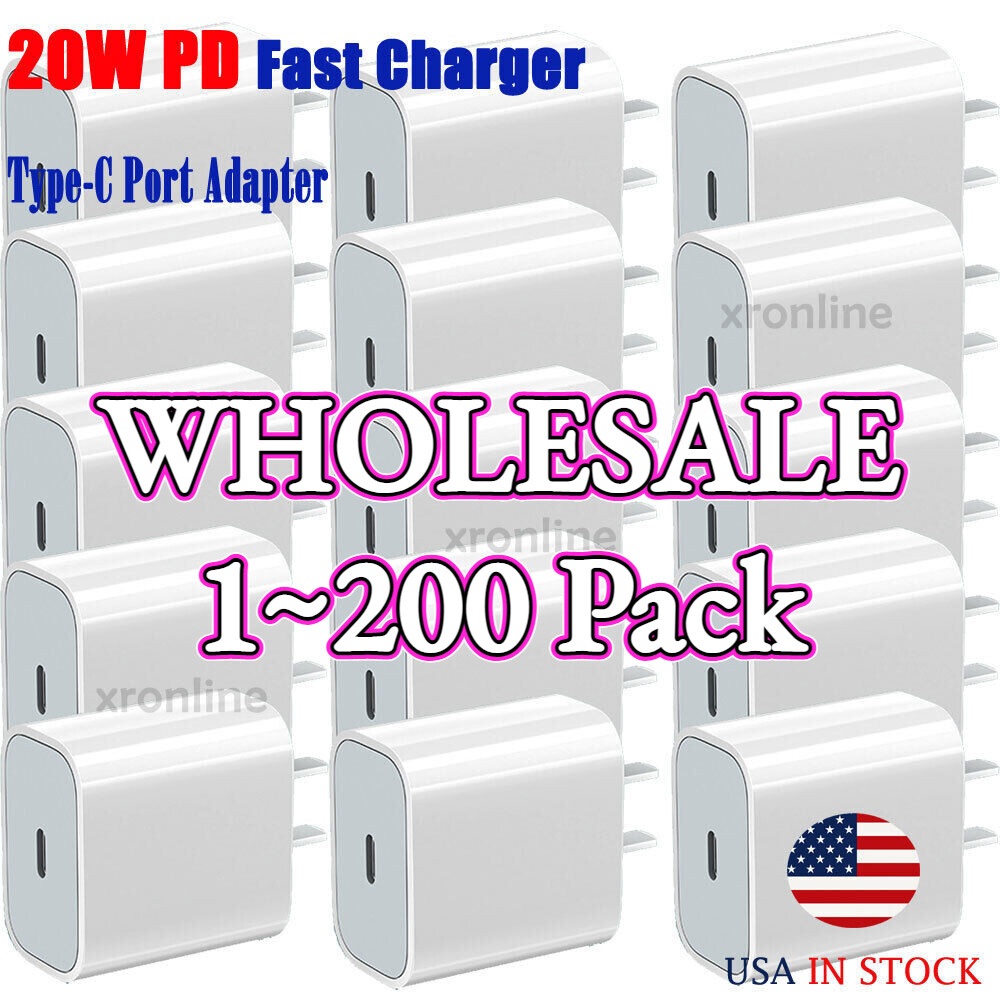 20W Power Type-C Wall Adapter PD Fast Charger For iPhone 13 12 11 XR Samsung Lot