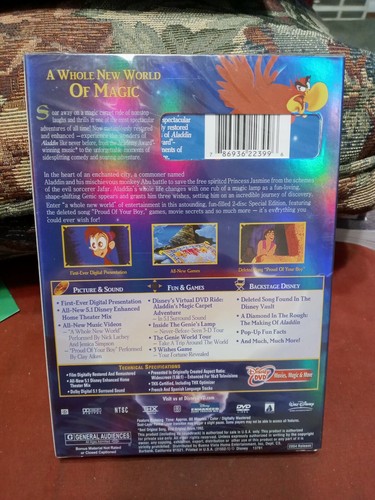 Aladdin (DVD, 2 Disc Platinum edition ) New (B36) - Imagen 2 de 2