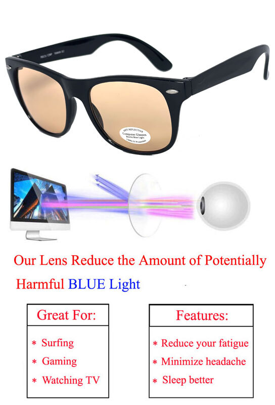 Square Frame Anti Reflective Pro Computer Glasses Sunglasses Block