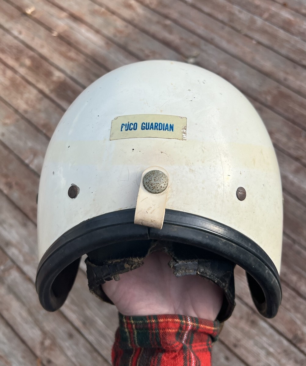 Vintage 60s 70s Buco Open Face Motorcycle Helmet w/ Leather Liner