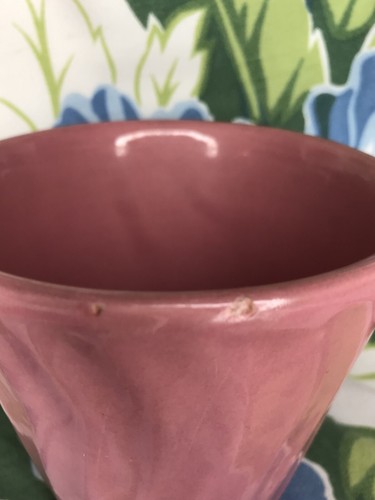 Vtg MCM USA Pottery Paramount Pink Swirl Planter 4.5" Circumference 4" High - Picture 6 of 9