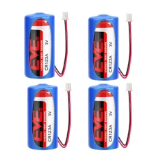 4x CR123A 3.0V 1500mAh Non-rechargeable Li-ion Battery with 2.54 White Plug New