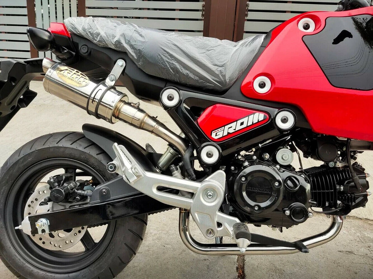 Single high exhaust full system chrome pipe slip on honda grom msx