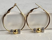 Beautiful Silver  Gold Hoop Earrings. Mixed Metal.