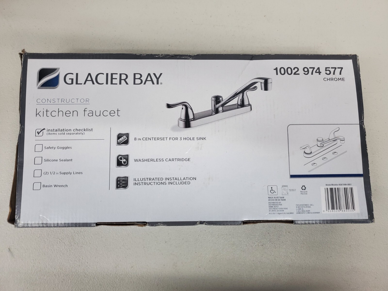 Glacier Bay HD670990B01 Constructor Kitchen Faucet Chrome Silver