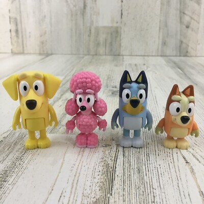 Bluey Lot of 4 Friend Figures Toys Coco Lucky Bluey Bingo NEW
