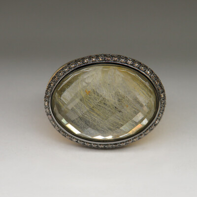 Ring mit 11,00 Rutilquarz und 0,69ct Brillant 750/18K Gelbgold Choices by DL