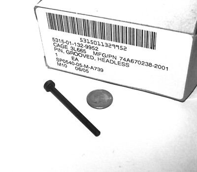 F/A-18 A D E/F G 74A670238-2 NOS FLAT HEAD STRAIGHT PIN 2.056'' L .154'' D .313'' D