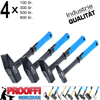 4x Profi Schlosserhammer Werkstatt Vorschlag Hammer Fiberglas ERGO 100 - 800 Gr