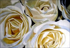 Still Life with Roses, Quality Hand Painted Oil Painting, 27.5x39in
