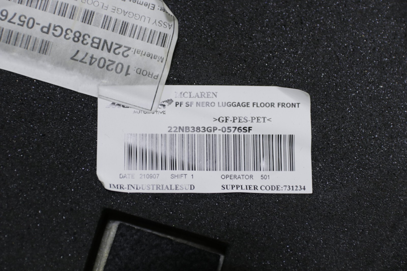 McLaren GT Front Trunk Luggage Compartment Bottom Panel Cover 2020 - 2023 OEM