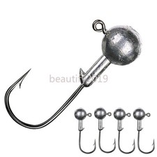 25/50 Pack 1/16 1/8 1/4 1/2 oz Round Head Weedless Crappie Jig Heads