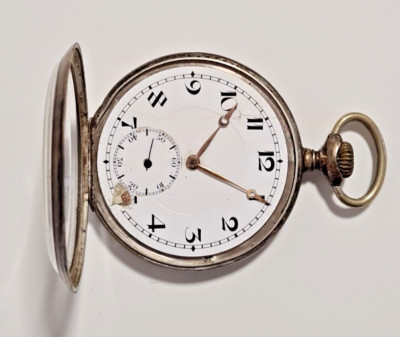 ANTIKE 0,800 Silber TASCHENUHR POCKET WATCH RARE faire póca Poŝo Horloĝo 9-6