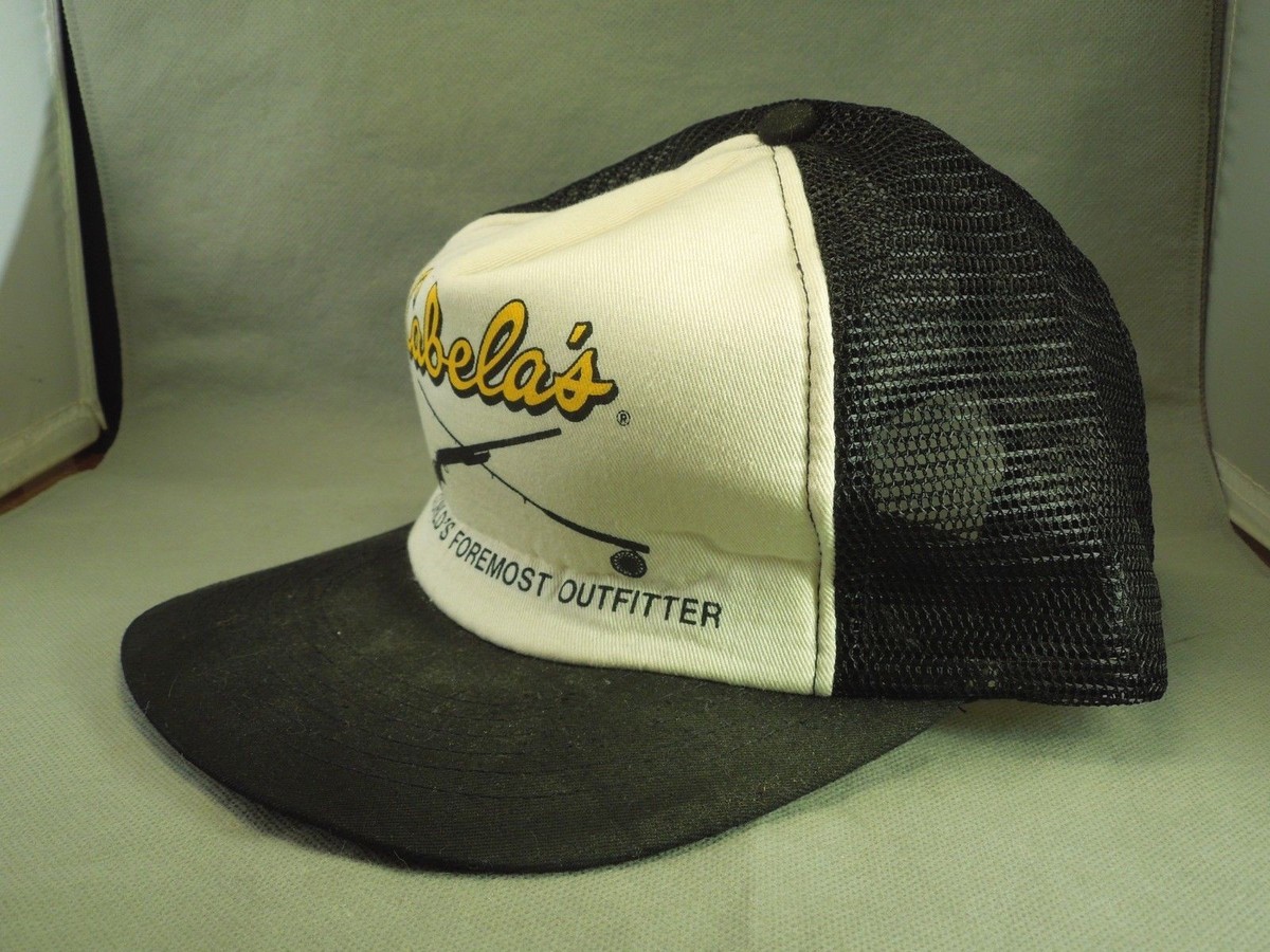 Casquette Snapback Vintage Cabela's - Noir - Chasse Pêche Années 80 - Occasion