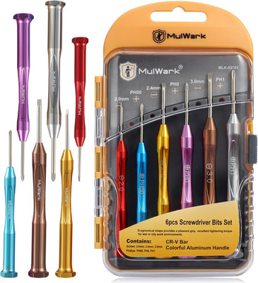 6pc Magnetic Mini Flathead and Phillips Micro Precision Head Small Screwdrive...