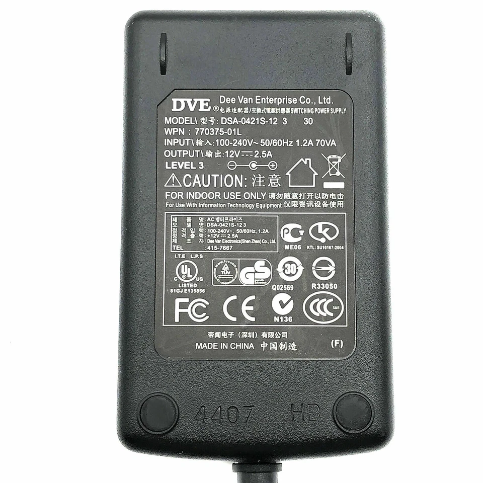 Genuine 12V DVE Adapter For X2Gen MW22U MG15VT MG17R LCD Monitors OEM - Image 2 of 4