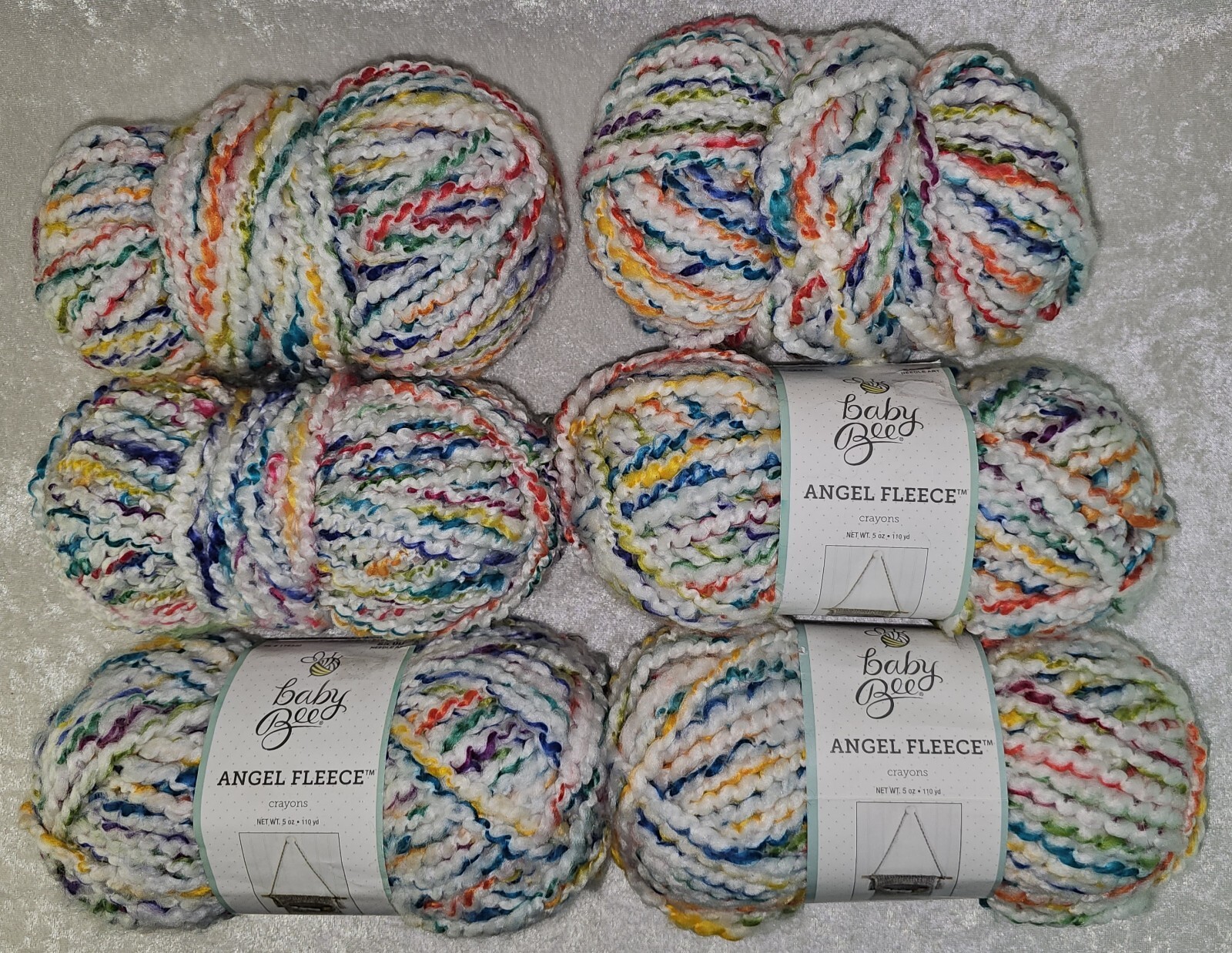 Baby Bee Angel Fleece Yarn "Crayons" Lot Of 6 Skeins eBay