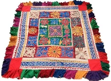71" x 71" Vintage Ethnic Applique Indian Handcrafted Throw Tribal Tapestry