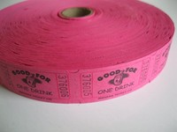 2000 Hot Pink Good For One Drink Single Roll Consecutively Numbered Raffle Ti... on sale 2000 Hot Pink Good For One Drink Single Roll Consecutively Numbered Raffle Ti... on sale