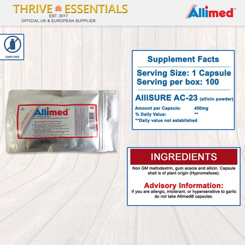 Allimed® Capsules 450 mg. Prebiotic (100 Capsule), Highest Quality + FREE P&P UK - Picture 3 of 7